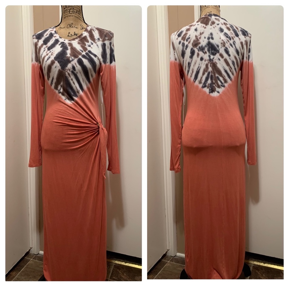Young Fabulous Broke Tie Dye Long Sleeve Maxi Dres